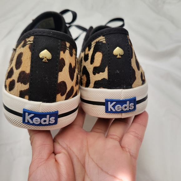 KATE SPADE KEDS. Animal Print Calf Hair Lace-Up Sneakers Kickstart. Size 9 - Picture 7 of 17